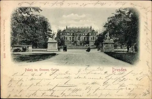 Ak Dresden Altstadt, Palais im Großen Garten