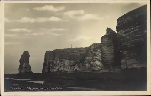 Ak Nordseeinsel Helgoland, Die Nordspitze bei Ebbe