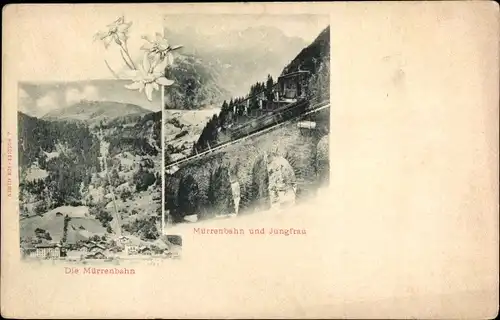 Ak Kanton Bern, Eiger, Mönch, Jungfrau, Mürrenbahn