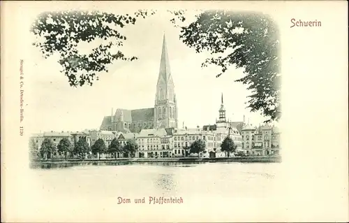 Ak Schwerin in Mecklenburg, Dom und Pfaffenteich
