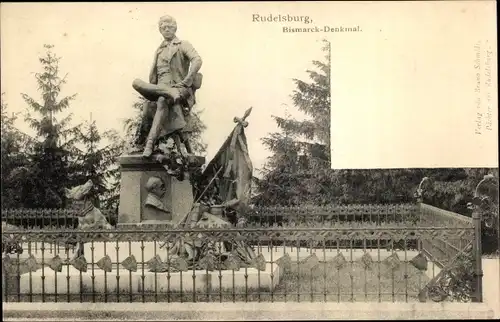 Ak Bad Kösen Naumburg an der Saale, Rudelsburg, Bismarck-Denkmal