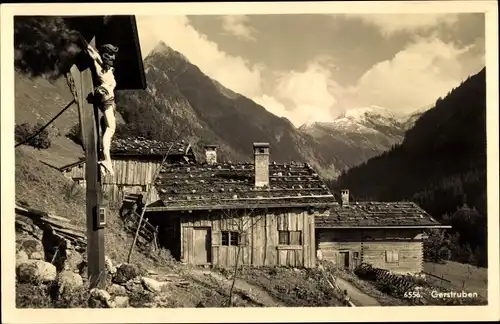 Ak Gerstruben Oberstdorf im Oberallgäu, Panorama mit Höfats, Hütte