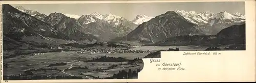 Klapp Ak Oberstdorf im Oberallgäu, Panorama mit Bergen