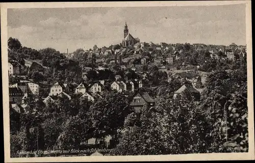 Ak Oberschlema Bad Schlema im Erzgebirge Sachsen, Ort mit Blick nach Schneeberg