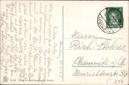 Ak Dresden Loschwitz, Weißer Hirsch mit Drahtseilbahn