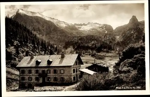 Ak Berchtesgaden in Oberbayern, Kärlingerhaus am Funtensee, Außenansicht