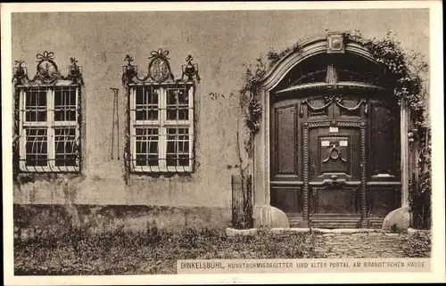 Ak Dinkelsbühl, Altes Portal am Brandt'schen Hause, Kunstschmiedegitter