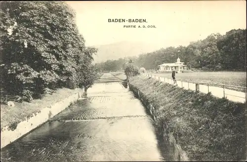 Ak Baden Baden am Schwarzwald, Partie an der Oos