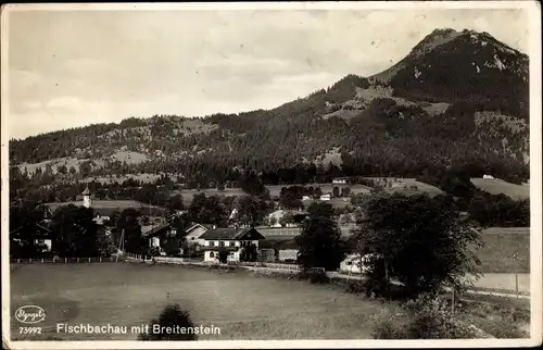 Ak Fischbachau in Oberbayern, Ortsansicht mit Breitenstein