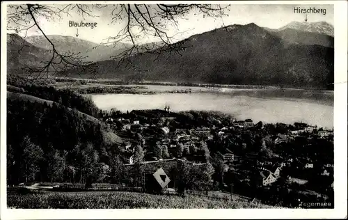 Ak Tegernsee in Oberbayern, Ortsansicht, Blauberge, Hirschberg