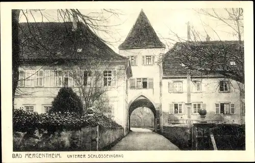Ak Bad Mergentheim in Tauberfranken, unterer Schlosseingang