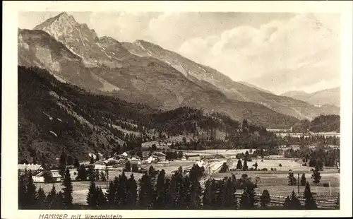 Ak Hammer Siegsdorf in Oberbayern, Ortsansicht mit Wendelstein