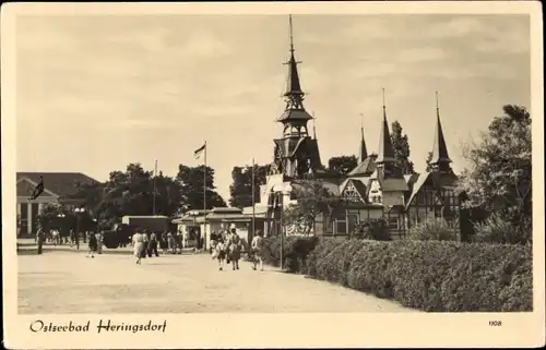 Ak Ostseebad Heringsdorf auf Usedom, Straßenansicht