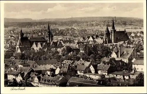 Ak Ansbach in Mittelfranken Bayern, Teilansicht