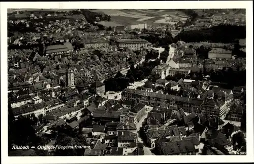 Ak Ansbach, Fliegeraufnahme der Stadt