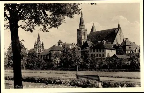 Ak Ansbach in Mittelfranken Bayern, Gumbertuskirche u. Johanniskirche