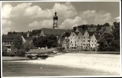 Ak Landsberg am Lech Oberbayern, Teilansicht, Kirche