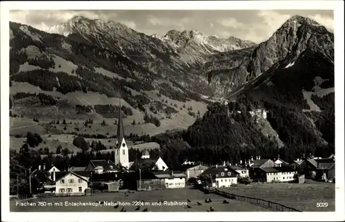 Ak Fischen im Allgäu Schwaben, Entschenkopf, Nebelhorn, Rubihorn