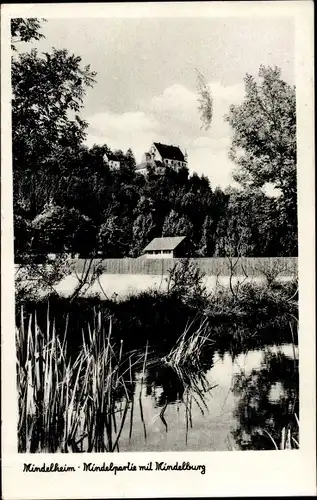 Ak Mindelheim Unterallgäu, Mindelpartie mit Mindelburg