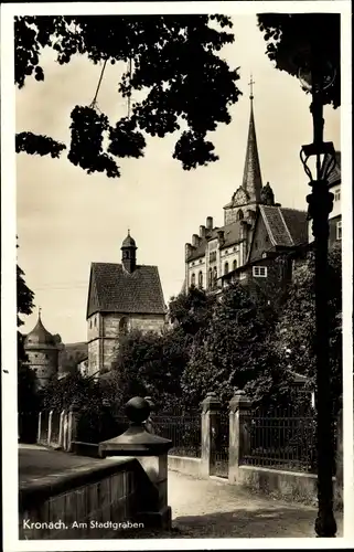 Ak Kronach in Oberfranken, Am Stadtgraben