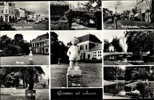 Ak Assen Drenthe Niederlande, Bartje, Monument '40-'45, Ged. Singel, Rosarium