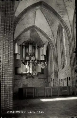 Ak Zeerijp Groningen, Interieur Ned. Herv. Kerk