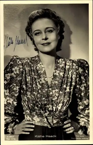 Ak Schauspielerin Käthe Haack, Portrait, Autogramm