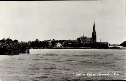 Ak Langeraar Nieuwkoop Südholland, Kerkgezicht vanaaf de Plas