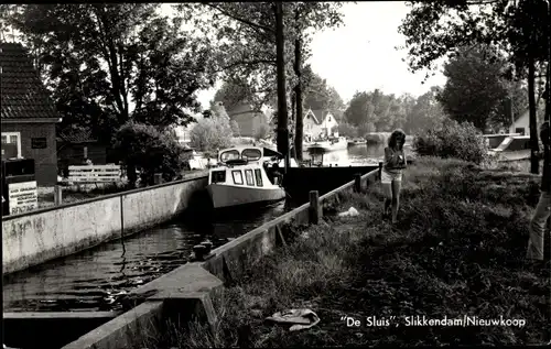 Ak Slikkendam Nieuwkoop Südholland, De Sluis