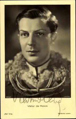 Ak Schauspieler Viktor de Kowa, Portrait, Des Teufels General, Ross Verlag 9012 1, Autogramm