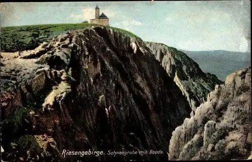 Ak Szklarska Poręba Schreiberhau Schlesien, Schneegrubenbaude, Schneegrube