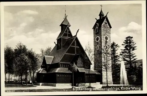 Ak Karpacz Górny Brückenberg Krummhübel Riesengebirge Schlesien, Kirche Wang