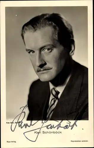 Ak Schauspieler Karl Schönböck, Portrait, Krawatte, Ross Verlag 3350/1