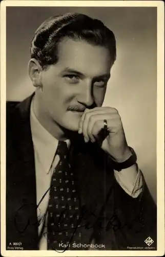 Ak Schauspieler Karl Schönböck, Portrait, Ross Verlag Nr. A 3051/1