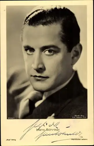Ak Schauspieler Hans Söhnker, Portrait, Autogramm