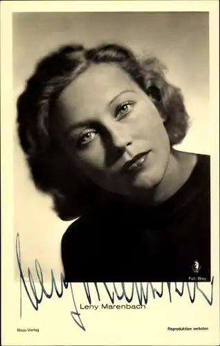 Ak Schauspielerin Leny Marenbach, Portrait, Autogramm