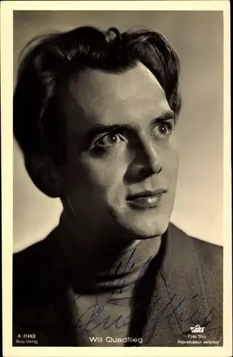 Ak Schauspieler Will Quadflieg, Portrait, Ross A 3143/2, Autogramm