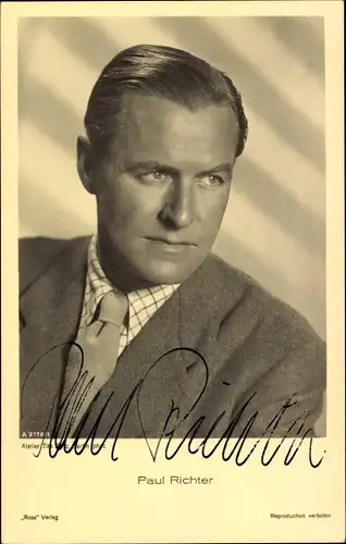 Ak Schauspieler Paul Richter, Portrait, Autogramm