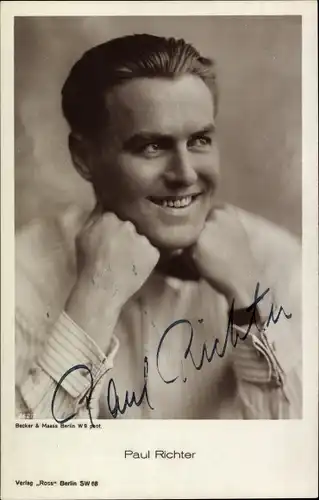 Ak Schauspieler Paul Richter, Portrait, Autogramm
