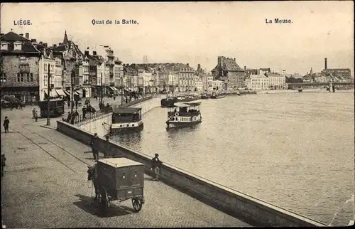 Ak Liège Lüttich Wallonien, Quai de la Batte, La Meuse