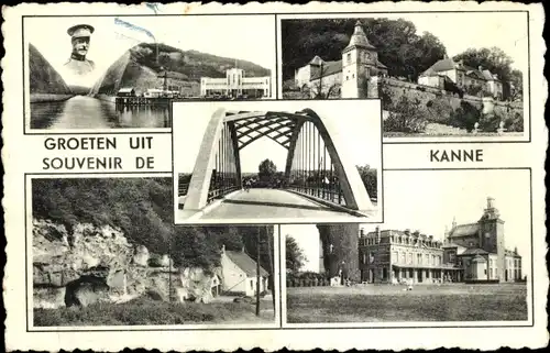 Ak Kanne Riemst Flandern Limburg, Brücke, Burg