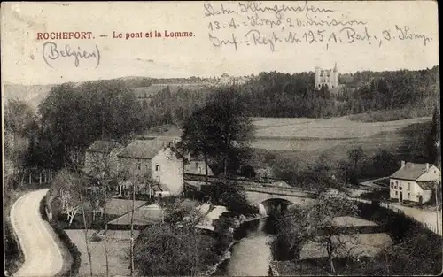 Ak Rochefort Wallonien Namur, Le Pont et la Lomme