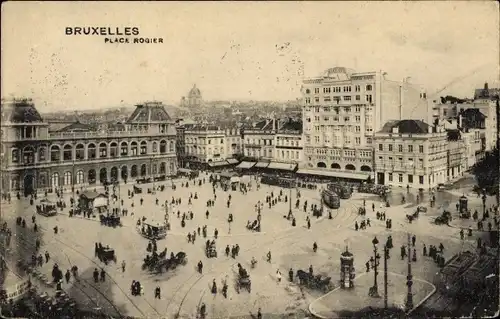 Ak Bruxelles Brüssel, La Gare, Place Rogier