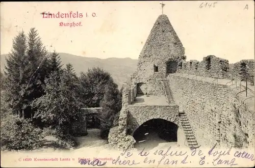 Ak Lindenfels im Odenwald, Burghof