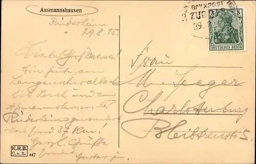 Ak Assmannshausen Rüdesheim am Rhein, Gesamtansicht, Dampfer