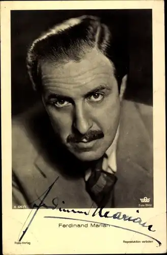 Ak Schauspieler Ferdinand Marian, Autogramm, Portrait