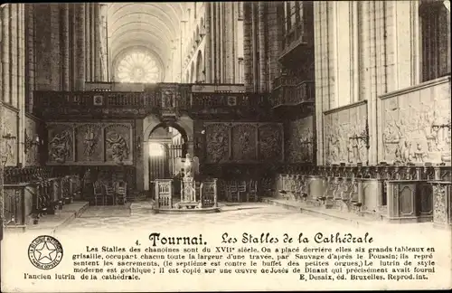 Ak Tournai Wallonien Hennegau, Les Stalles de la Cathedrale