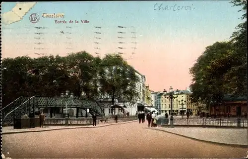 Ak Charleroi Wallonien Hennegau, Entrée de la Ville