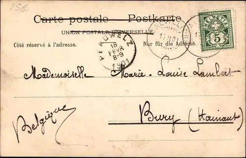 Ak Neuchâtel Neuenburg Stadt, Stadtansicht, Straßenbahn