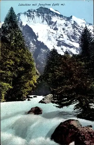 Ak Kanton Bern, Lütschine mit Jungfrau